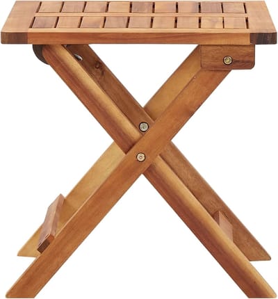 Inklapbare bijzettafel - Tuin salontafel - Buiten genieten - Massief acaciahout - 40 x 40 x 40 cm - Houtkleur