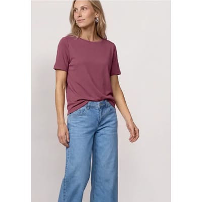Basic Shirt met ronde hals in Unifarbe