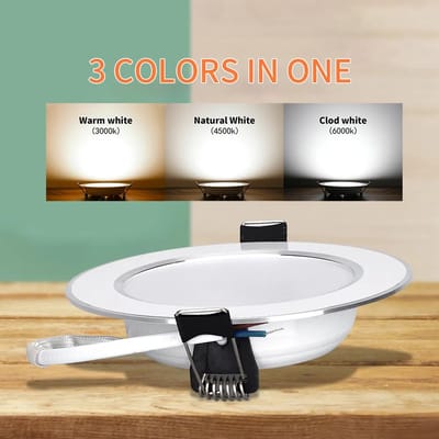 Inbouwspot LED met chromen rand – Dimbaar – 3 Lichtkleuren - 1 stuk.