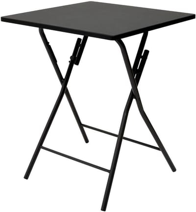 Klaptafel Zwart - Balkontafel - Kleine Ruimtes - Eenvoudig Opklapbaar - 60x60x76 cm