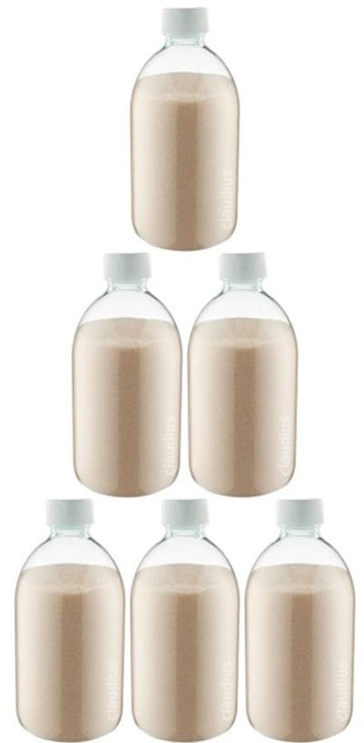 Scrubzout Amandel - 650 gram - Fles met witte dop - set van 6 stuks - Hydraterende Lichaamsscrub