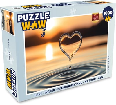 Puzzel Hart - Water - Zonsondergang - Natuur - Zen - Legpuzzel - Puzzel 1000 stukjes volwassenen