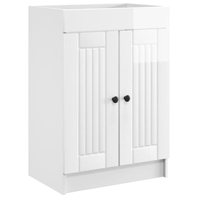 vidaXL - Badkamer - onder - Wastafel - Kast - Hoogglans - Wit - 56 - x - 37,5 - x - 81 - cm