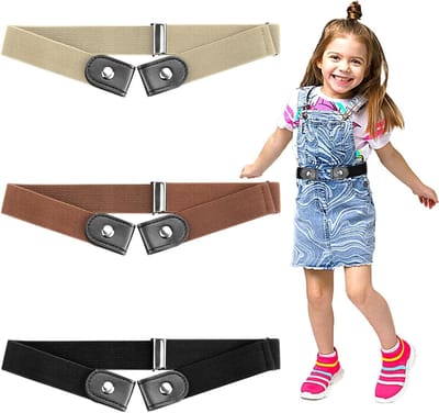 Verstelbare elastische riem zonder gesp - 3-delige set voor kinderen, onzichtbaar en comfortabel
