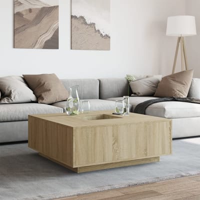 vidaXL - Salontafel - 100x100x40 - cm - bewerkt - hout - sonoma - eikenkleurig