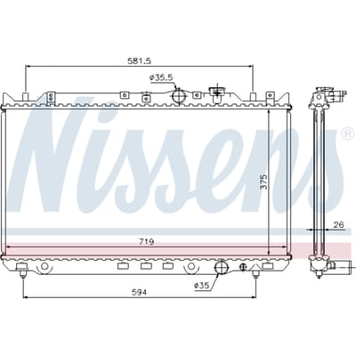 Radiator, motorkoeling NISSENS 62482A