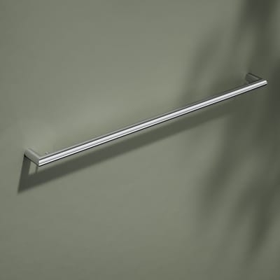 KEUCO Badhanddoekhouder van metaal, hoogglans verchroomd, 80 cm lang, lijm of boren, voor badkamer of sauna, voor handdoeken, wandmontage, handdoekstang, REVA