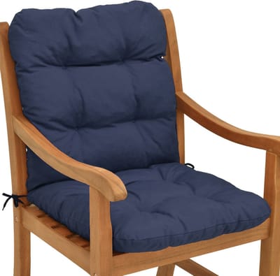 Beautissu Flair NL – Tuinkussen Lage Rug Blauw – 100x50 cm – Zitkussen Matraskussen voor Tuin Meubelen