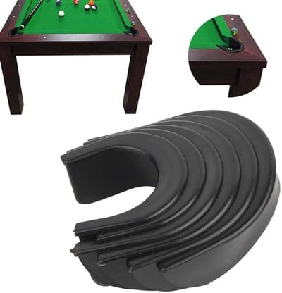 Afdekkingen Biljartgaten - Rubberen Voering - Biljarttafel Onderhoud - Zelf Snijdbaar - 6 Stuks - Zwart