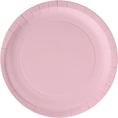 Wegwerpbordjes Pastel licht roze, 23cm - 8st