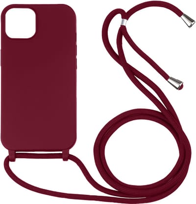 Hoesje geschikt voor iPhone 16e - Backcover - Koord - Softcase - Flexibel - TPU - Rood