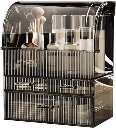 XL Hoge Capaciteit Make-up Organizer met 3 Laden en Waterdichte Deksel voor Cosmetica en Huidverzorging, Ideaal voor Make-up Tafel en Badkamer