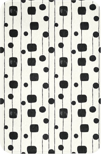 WC mat 40x60 cm - Antislip - Grafisch - Modern - Zwart - Toiletmat - Vloermat - Douchemat - Toilet tapijt - Toiletmatten