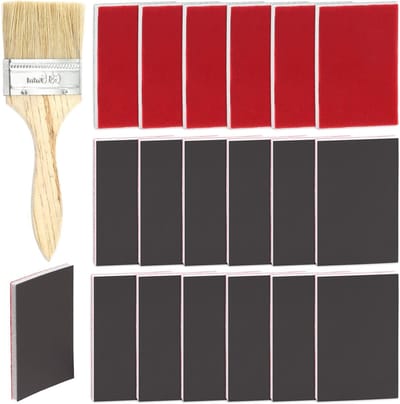 21 Stuks 2500 Grit Schuurpads en Sponsen voor Schuren, Wasbaar en Flexibel met 2.5 Inch Schilderborstel voor Perfecte Afwerking