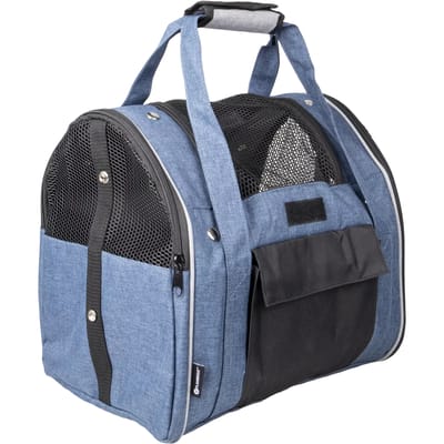Rugzak hond – Rugzak kat – Flamingo Lenie Blauw – 36 x 32 x 32 cm – verstevigd frame – ventilatiegaas – uitneembare bodem – autogordellus – veiligheidsriem – reistas hond & reistas kat