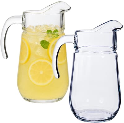 Alessandro Waterkan - 2x - 1.60 Liter - glas - schenkkan - waterkaraf - Limonadekan