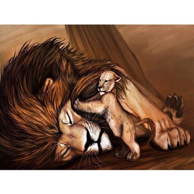 Diamant schilderij Leeuwenkoning Simba Diamant borduurpatroon Strass steentjes Diamant mozaïek Woondecoratie 20X30CM black