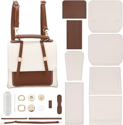 DIY PU leren schoudertas maakset voor vrouwen - Handgemaakte crossbody tas met naaien en accessoires voor een unieke handtas