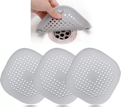 Knaak Siliconen Afvoerstop - Set van 3 - Voor Douche, Wastafel & Keuken - Grijs