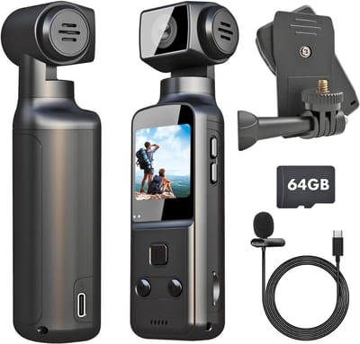 Bodycam - Action Cam - Spycam - Bewegingsdetectie - 180º Draaibare Lens - Bodycam Politie - Full HD - Zwart