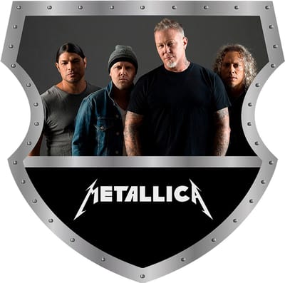 Signs USA - Muziek schild - boven recht - met Logo onder - Metallica - 40 x 40 cm