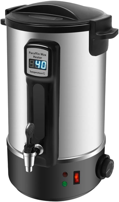 DIMICO - Kaarsen maken - Smeltkroes machine - 8L - LED - Wassmelter elektrisch - Zilver/Zwart - Wax smelter - Wax heater - 1100W