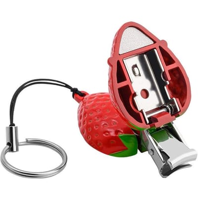 Coupe-ongles Fruits Fraises Coupe-ongles Pliants Coupe-ongles Haut de Gamme Outils de Manucure Portables Porte-clés red