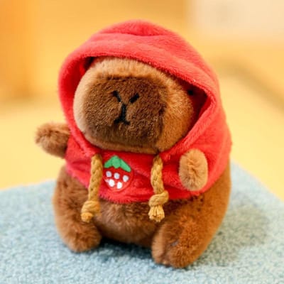 Schattige Cartoon Capybara Hanger Pluche Speelgoedpop Tas Hangende Ornamenten Schattige Kapila Sleutelhanger Pop Auto Hanger Bureaublad Pop Ornamenten rood