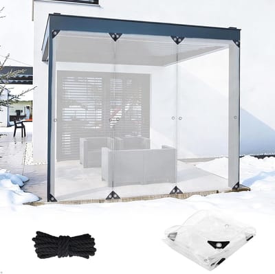 Afdekzeil Waterdicht - Transparant Zeil - Bescherming Buiten - Versterkte Oogjes - 0.8 x 2 m - Transparant