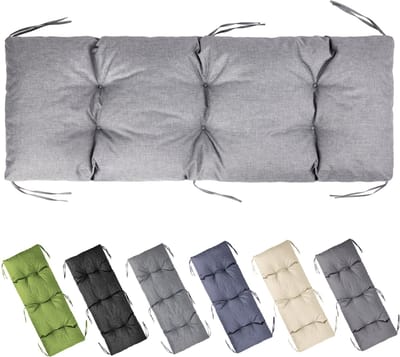 Garronda Bankkussen 140x50 cm – 10 cm dik – Waterafstotend & UV-bestendig – met Banden – Lichtgrijs GD-AM-Bono