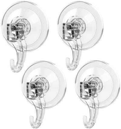 Zuignap Haken Set van 4 – Zonder Boren – Sterke Vacuümbevestiging – Herbruikbaar – Draagkracht tot 3 kg – Transparant