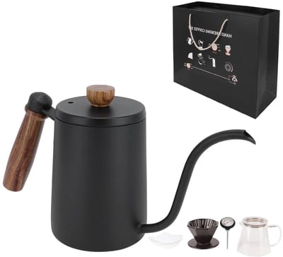 Koffiezetapparaat Set - Handbrouwen Infuus - Thuis Koffie Zetten - Compleet Met Thermometer - 5 Delig - Zwart