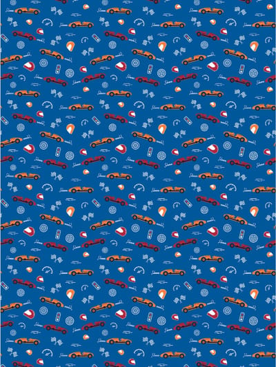 Decopatch papier Blauw Race auto Sportwagen