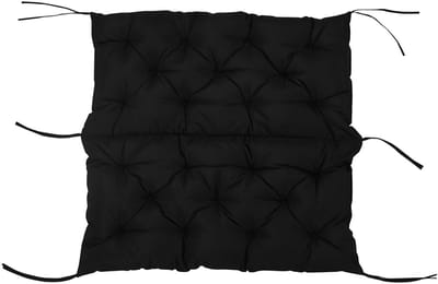 Pugsdrly 3-zits bankkussen 100x98x8 cm Bankkussen met banden, bankkussen voor tuinmeubelen Hollywoodschommel, Zwart