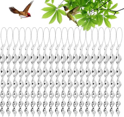 Set van 20 Reflecterende Vogelverschikkers van 30 cm met Windspiralen voor Bescherming van Fruitbomen en Bloemen tegen Vogels
