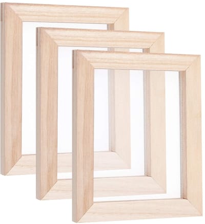 Dailygoody - Papierkader - DIY-papier maken - Houten frame - Bruin - Creatief papierhandwerk - Geschikt voor kinderen en tieners