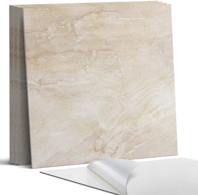 Coloray Wandpanelen Zelfklevend - Natuursteenpatroon Zelfklevende Wandpanelen - 50 cm x 50 cm - Beige Wandpaneel PVC - 5 stuks - Texturen Wandpanelen Zelfklevend - Keuken Wandpanelen - Wandpanelen Badkamer