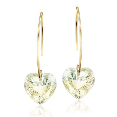 Montebello Oorbellen Pippa HG100 - Swarovski Hart - 925 Zilver Verguld - Ø14mm - 40mm