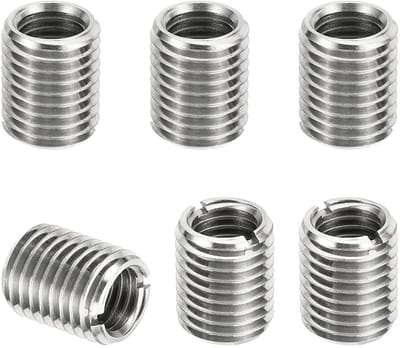6-delige Draadadapter Sleeve Reducer M16 x 2 naar M12 x 1.75 voor Reparatie en Verbindingselementen, 20mm Draadverloop en Schroefverbinders