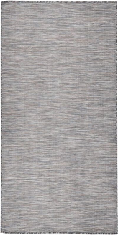 vidaXL Buitenkleed platgeweven 100x200 cm bruin en blauw