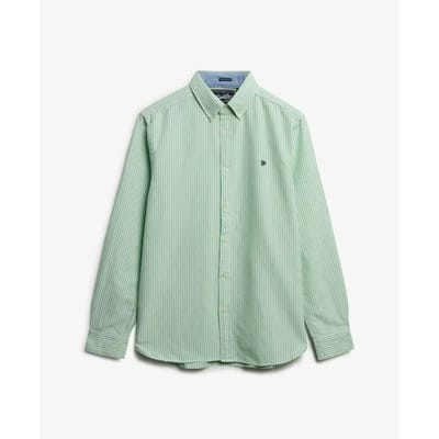 Superdry - Preppy Oxford Overhemd met Lange Mouwen - Heren - Lange mouwen shirts