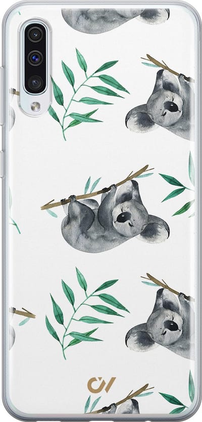 Hoesje geschikt voor Samsung Galaxy A50 - Koala Print - - Wit - Soft Case Telefoonhoesje - TPU Back Cover - Casevibes