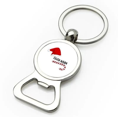 Akyol - kerst zuurstok en kerstmuts met eigen naam flesopener - Kerstmis - kerst beker - winter - kerst - christmas - kerst cadeau - 9 bij 3 cm
