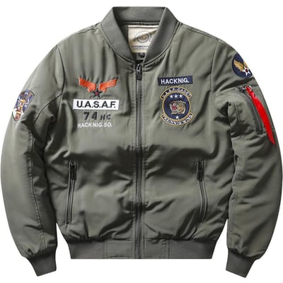Bomberjack Heren Verdikt in Herfst en Winter Militaire Groene Katoen-gevulde Jas Tooling Jas Losse Baseball Uniform Katoen-gevulde Jas. L groen