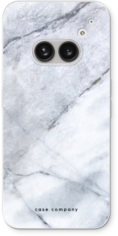 Case Company® - Hoesje geschikt voor Nothing Phone (2a) hoesje - Witte marmer - Soft Cover Telefoonhoesje - Bescherming aan alle Kanten en Schermrand