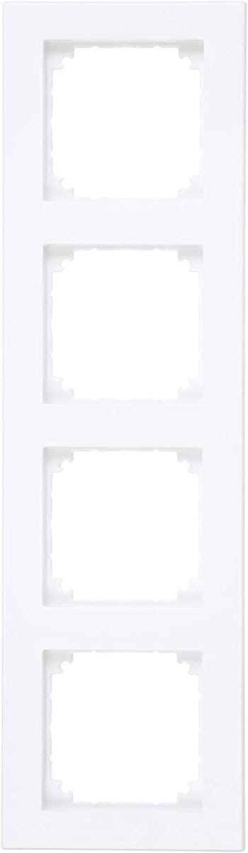 Vier voudig frame - Afdekraam schakelaar - Elektrische installatie - Horizontale verticale montage - 86 x 297 mm - Poolwit mat