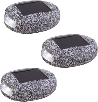 Set van 3 Solar Tuinlampen Grijs IP44 Verlichting op Zonne-energie