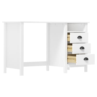 vidaXL - Bureau - Hill - 3 - lades - 120x50x74 - cm - massief - grenenhout