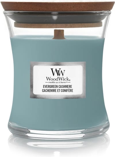 WoodWick Geurkaars Mini Candle - Evergreen Cashmere - 20 branduren - 85gr - 8 cm / ø 7 cm