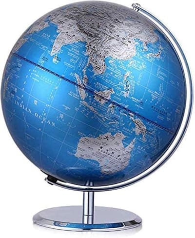 Interactieve Wereldbol - Educatieve Globe - Desktop Onderwijs - Gedetailleerde Geografie - 32 x 32 cm - Blauw
